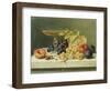 A Glass of Champagne, Grapes Plums and a Peach on a Marble Ledge-Emilie Preyer-Framed Giclee Print