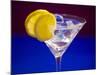 A Glass of Martini with Ice Cubes and Lemon Slices-null-Mounted Photographic Print