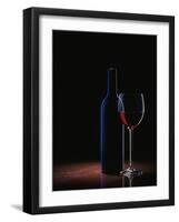 A Glass of Red Wine and a Wine Bottle-Roland Krieg-Framed Photographic Print