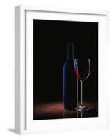 A Glass of Red Wine and a Wine Bottle-Roland Krieg-Framed Photographic Print