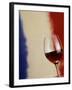 A Glass of Red Wine in Front of the French Flag-Steven Morris-Framed Photographic Print