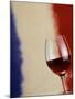A Glass of Red Wine in Front of the French Flag-Steven Morris-Mounted Photographic Print