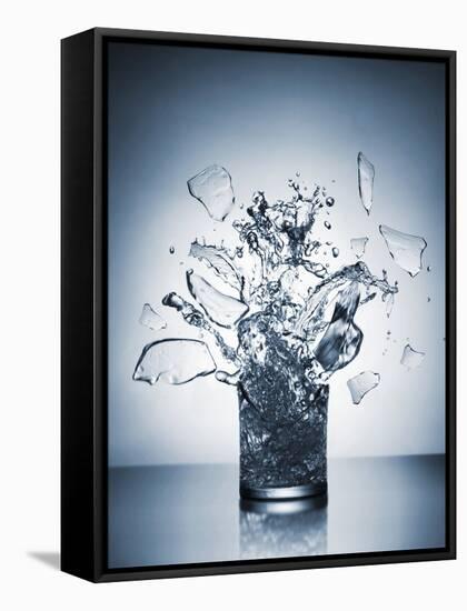 A Glass of Water Shattering-Antonios Mitsopoulus-Framed Stretched Canvas