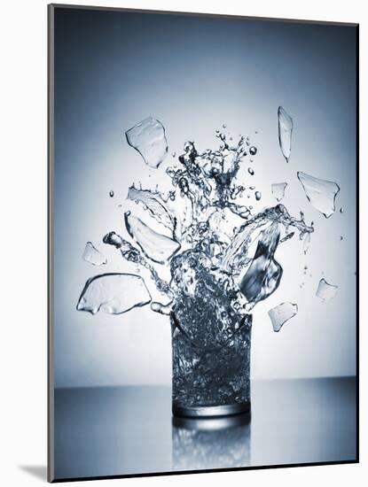 A Glass of Water Shattering-Antonios Mitsopoulus-Mounted Photographic Print