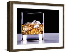 A Glass of Whisky with Ice Cubes-Mark Vogel-Framed Photographic Print