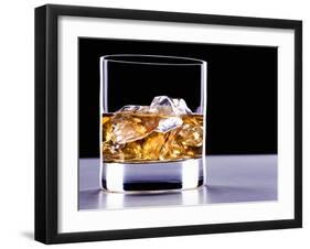 A Glass of Whisky with Ice Cubes-Mark Vogel-Framed Photographic Print