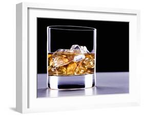 A Glass of Whisky with Ice Cubes-Mark Vogel-Framed Photographic Print