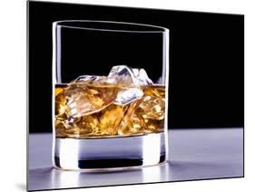 A Glass of Whisky with Ice Cubes-Mark Vogel-Mounted Photographic Print