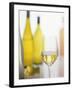 A Glass of White Wine and Wine Bottles in Background-Ulrike Koeb-Framed Photographic Print