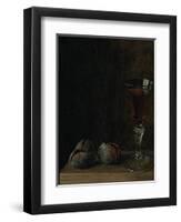 A Glass of Wine with Walnuts on a Table-Balthasar Denner-Framed Premium Giclee Print