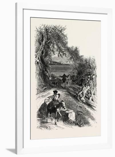 A Glimpse of Bordighera, the Cornice Road, Italy, Liguria----, 19th Century-null-Framed Giclee Print