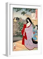 A Glimpse of the Moon - Kaoyo, One Hundred Aspects of the Moon-Yoshitoshi Tsukioka-Framed Giclee Print