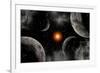 A Globular Star Cluster with a Red Giant Star and its Planetary System-null-Framed Art Print