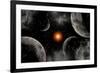 A Globular Star Cluster with a Red Giant Star and its Planetary System-null-Framed Art Print