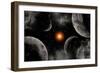 A Globular Star Cluster with a Red Giant Star and its Planetary System-null-Framed Art Print