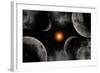 A Globular Star Cluster with a Red Giant Star and its Planetary System-null-Framed Art Print