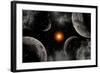 A Globular Star Cluster with a Red Giant Star and its Planetary System-null-Framed Art Print