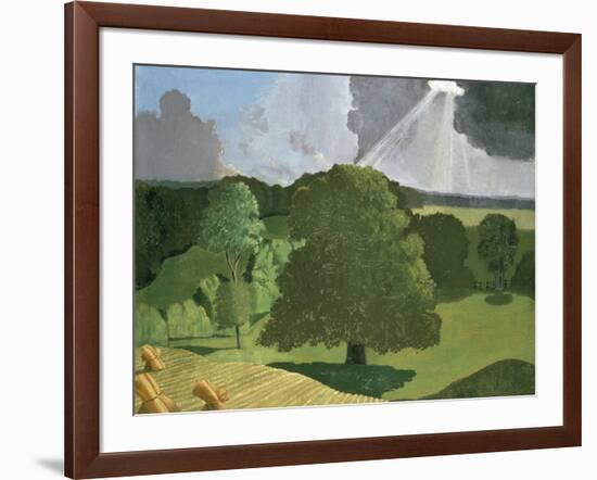 A Gloucestershire Landscape, 1914 (Oil on Canvas)-John Northcote Nash-Framed Giclee Print