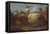 A Goatherd Watching His Animals-Johann Melchior Roos-Framed Stretched Canvas