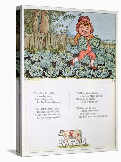 A Goblin Stealing Cabbages, Illustration for a poem from 'Under the Window'-Kate Greenaway-Stretched Canvas