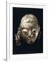 A Gold-Leaf Female Head with Turquoise, Nariquera-null-Framed Giclee Print