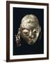 A Gold-Leaf Female Head with Turquoise, Nariquera-null-Framed Giclee Print