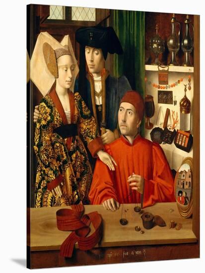 A Goldsmith in his Shop, 1449-Petrus Christus-Stretched Canvas