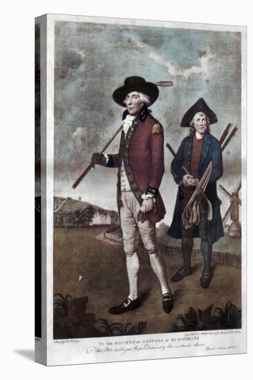 A Golfer and His Caddie, C1770-C1810-Valentine Green-Stretched Canvas