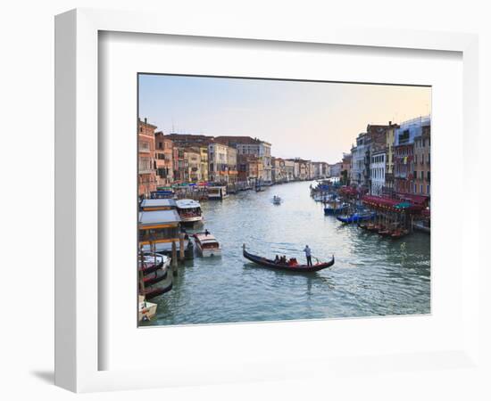 A Gondola Crossing the Grand Canal, Venice, UNESCO World Heritage Site, Veneto, Italy, Europe-Amanda Hall-Framed Photographic Print