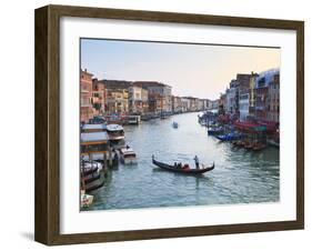 A Gondola Crossing the Grand Canal, Venice, UNESCO World Heritage Site, Veneto, Italy, Europe-Amanda Hall-Framed Photographic Print