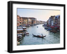 A Gondola Crossing the Grand Canal, Venice, UNESCO World Heritage Site, Veneto, Italy, Europe-Amanda Hall-Framed Photographic Print