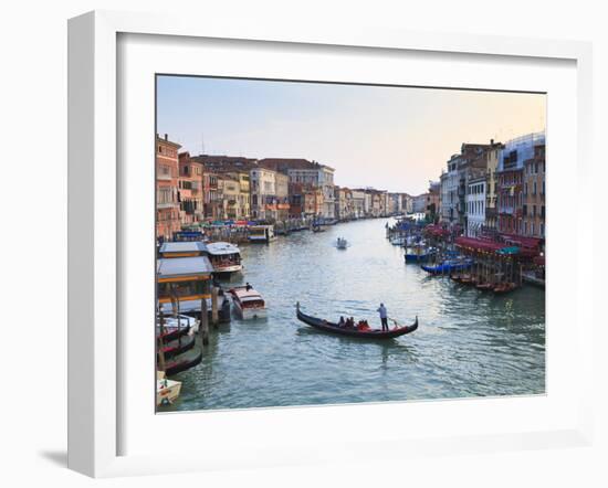 A Gondola Crossing the Grand Canal, Venice, UNESCO World Heritage Site, Veneto, Italy, Europe-Amanda Hall-Framed Photographic Print