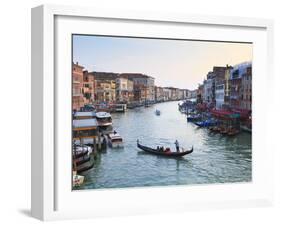 A Gondola Crossing the Grand Canal, Venice, UNESCO World Heritage Site, Veneto, Italy, Europe-Amanda Hall-Framed Photographic Print