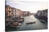 A Gondola Crossing the Grand Canal, Venice, UNESCO World Heritage Site, Veneto, Italy, Europe-Amanda Hall-Stretched Canvas