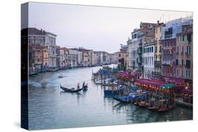 A Gondola Crossing the Grand Canal, Venice, UNESCO World Heritage Site, Veneto, Italy, Europe-Amanda Hall-Stretched Canvas