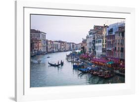 A Gondola Crossing the Grand Canal, Venice, UNESCO World Heritage Site, Veneto, Italy, Europe-Amanda Hall-Framed Photographic Print