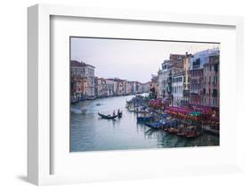 A Gondola Crossing the Grand Canal, Venice, UNESCO World Heritage Site, Veneto, Italy, Europe-Amanda Hall-Framed Photographic Print