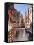 A Gondola on a Canal in Venice, UNESCO World Heritage Site, Veneto, Italy, Europe-null-Framed Stretched Canvas