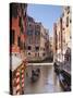 A Gondola on a Canal in Venice, UNESCO World Heritage Site, Veneto, Italy, Europe-null-Stretched Canvas