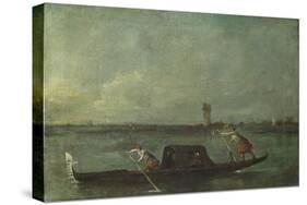 A Gondola on the Lagoon Near Mestre, after 1780-Francesco Guardi-Stretched Canvas
