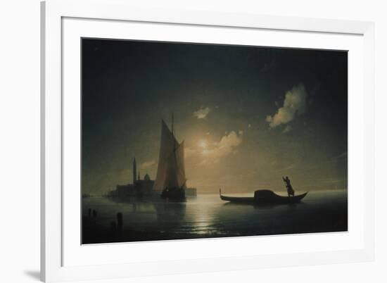 A Gondolier in Venice at Night, 1843-Ivan Konstantinovich Aivazovsky-Framed Giclee Print