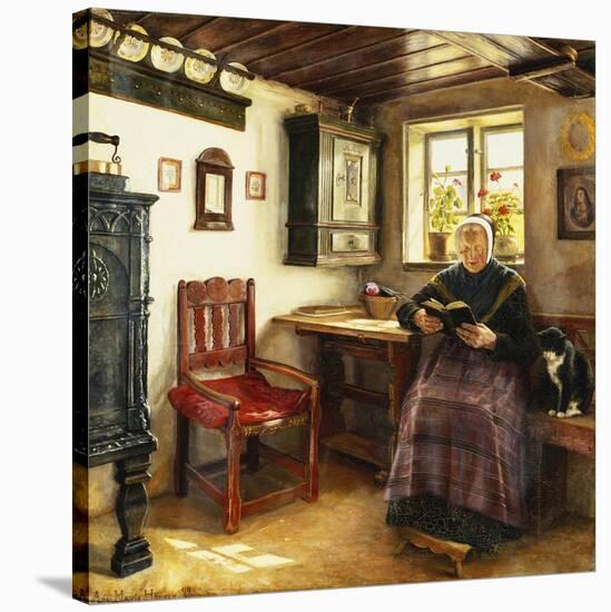 A Good Book, 1899-Anne Marie Hansen-Stretched Canvas