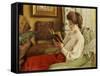 A Good Book, 1905-Paul Fischer-Framed Stretched Canvas