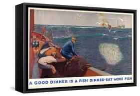 A Good Dinner Is a Fish Dinner - Eat More Fish, from the Series 'Caught by British Fishermen'-Charles Pears-Framed Stretched Canvas