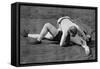 A Good Fall, Wrestling Display, Aldershot, Hampshire, 1896-Gregory & Co-Framed Stretched Canvas