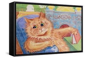 A Good Read-Louis Wain-Framed Stretched Canvas