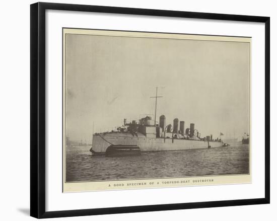 A Good Specimen of a Torpedo-Boat Destroyer-null-Framed Photographic Print