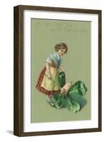 A Good Time on St. Patricks Day, Pig and Giant Shamrock-null-Framed Art Print