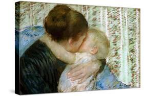 A Goodnight Hug-Mary Cassatt-Stretched Canvas