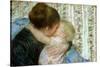 A Goodnight Hug-Mary Cassatt-Stretched Canvas